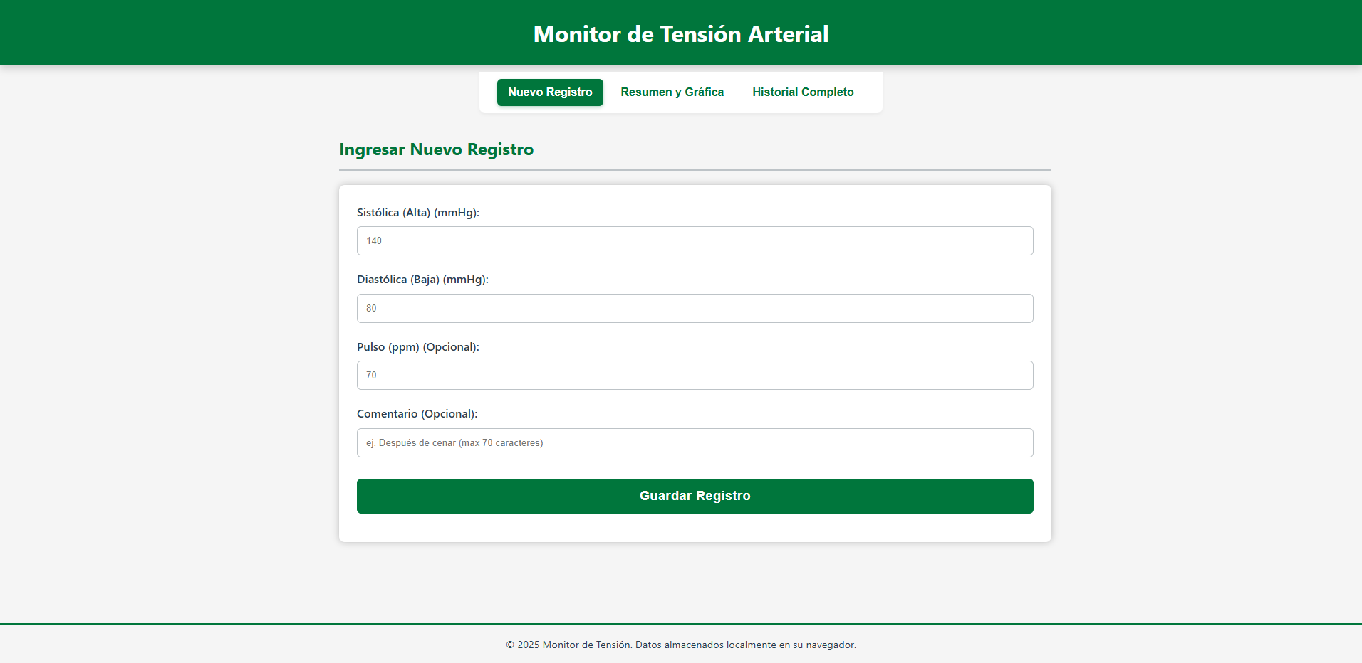 Monitor de tensión arterial